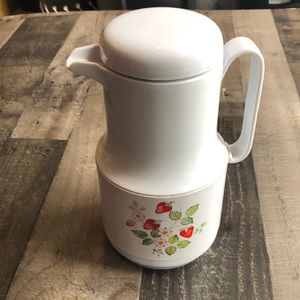 Vintage Strawberry blossom thermal coffee carafe